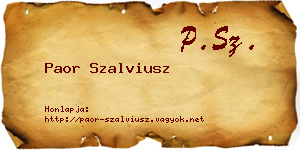 Paor Szalviusz névjegykártya